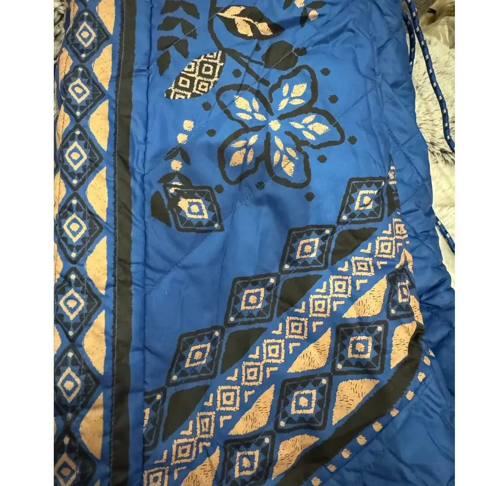 FARM RIO NWT $255 Macaw Quilted Ankle Pants Cobalt Blue Women's Size S - Picture 9 of 13